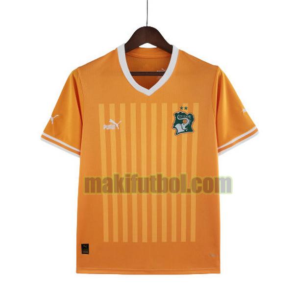camisetas costa de marfil 2022 2023 primera tailandia naranja