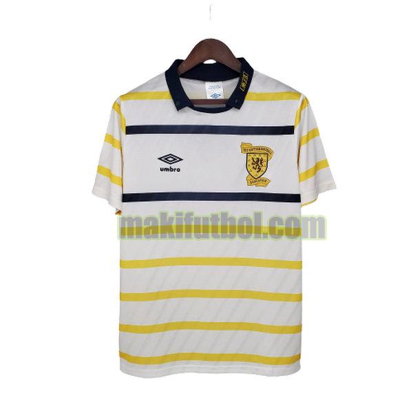 camisetas escocia 1988 1991 segunda blanco amarillo
