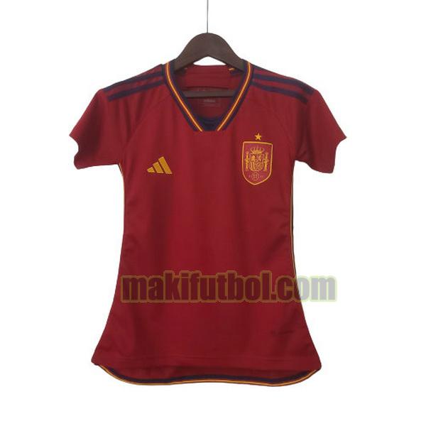 camisetas espana mujer 2022 primera rojo