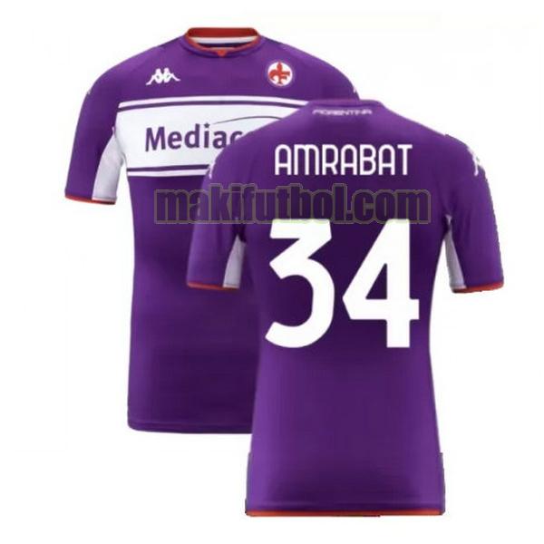 camisetas fiorentina 2021 2022 primera amrabat 34 púrpura