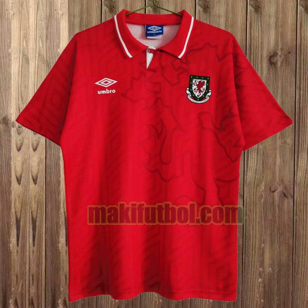 camisetas galles 1992-1994 primera rojo