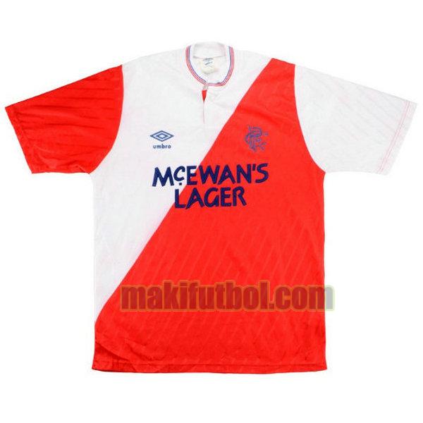 camisetas glasgow rangers 1987-1988 segunda rojo