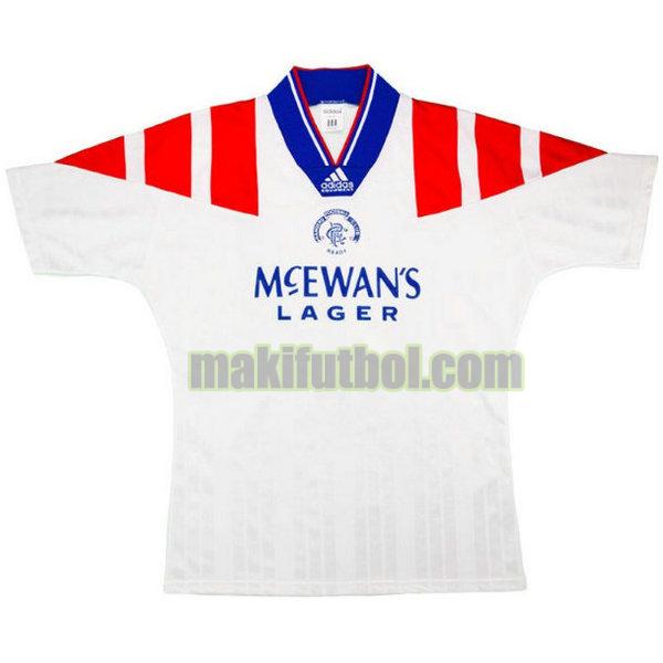 camisetas glasgow rangers 1992-1993 segunda blanco