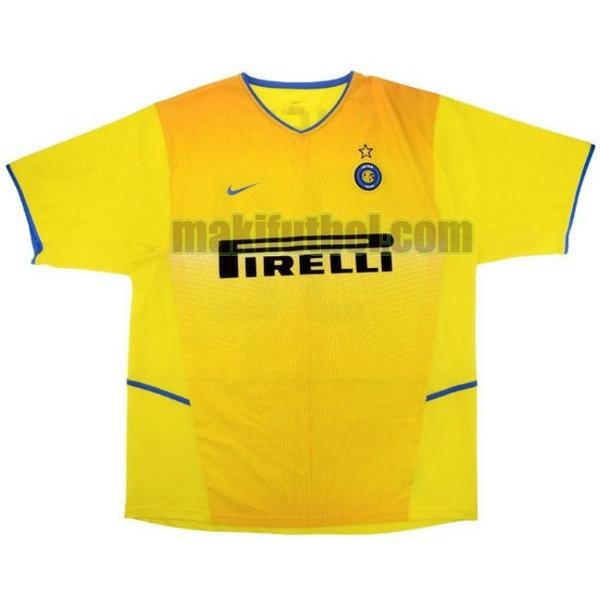 camisetas inter milan 2002-2003 segunda amarillo