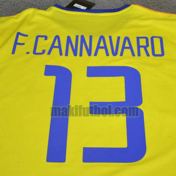 camisetas inter milan 2002-2003 segunda f.cannavaro 13 amarillo