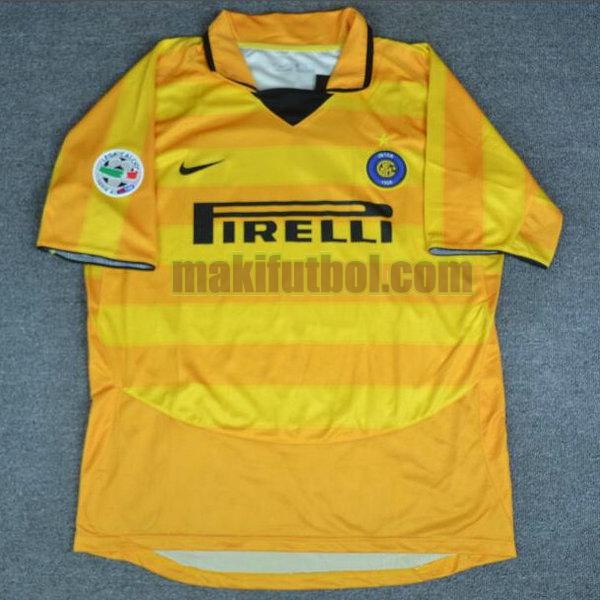camisetas inter milan 2003-2004 segunda amarillo
