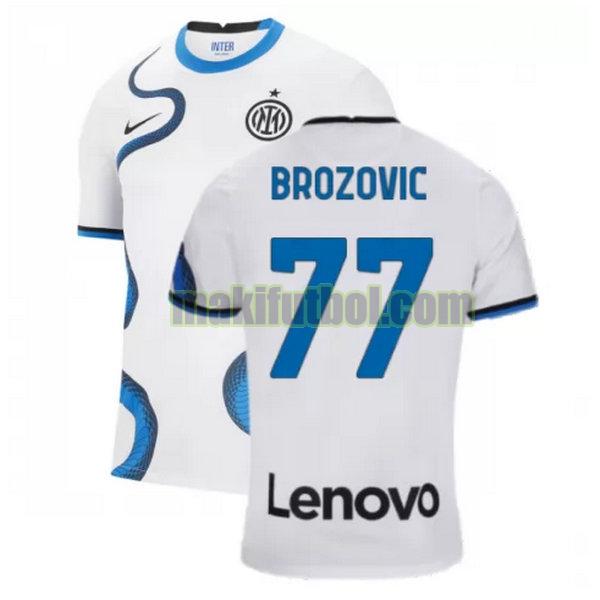 camisetas inter milan 2021 2022 segunda brozovic 77 blanco