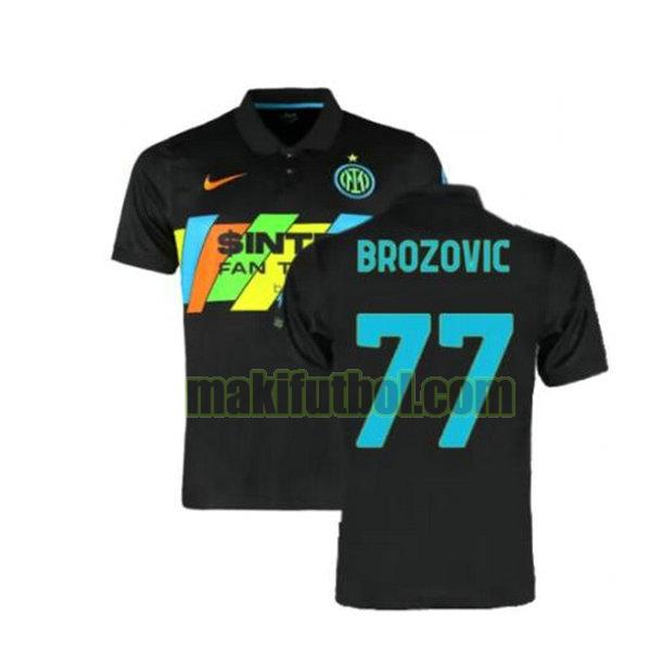 camisetas inter milan 2021 2022 tercera brozovic 77 negro