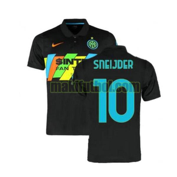 camisetas inter milan 2021 2022 tercera sneijder 10 negro