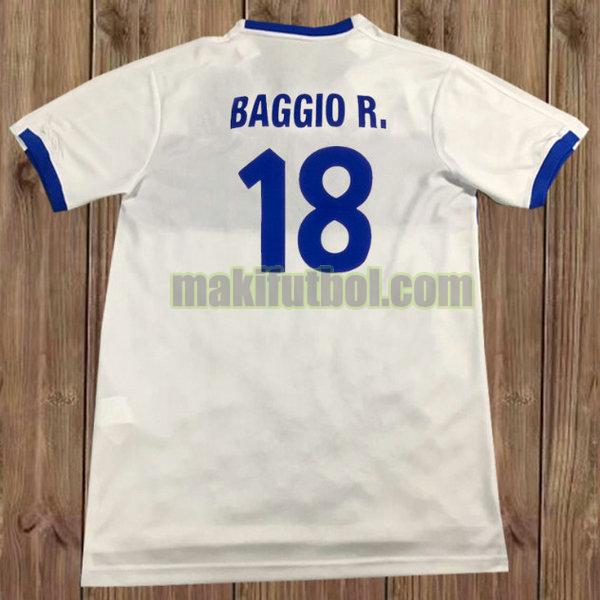 camisetas italia 1999 segunda baggio r. 18 blanco