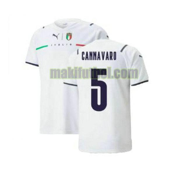 camisetas italia 2021 2022 segunda cannavaro 5 blanco