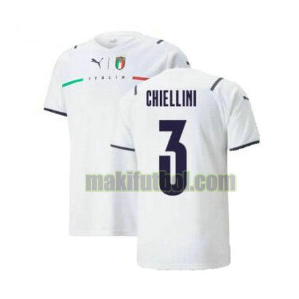 camisetas italia 2021 2022 segunda chiellini 3 blanco