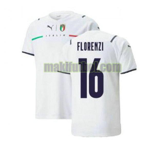 camisetas italia 2021 2022 segunda florenzi 16 blanco