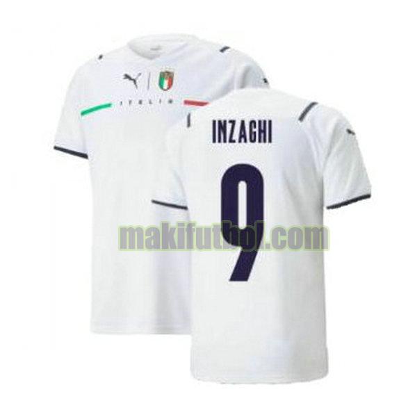 camisetas italia 2021 2022 segunda inzaghi 9 blanco