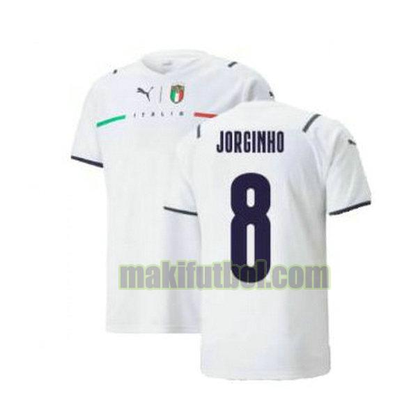 camisetas italia 2021 2022 segunda jorginho 8 blanco