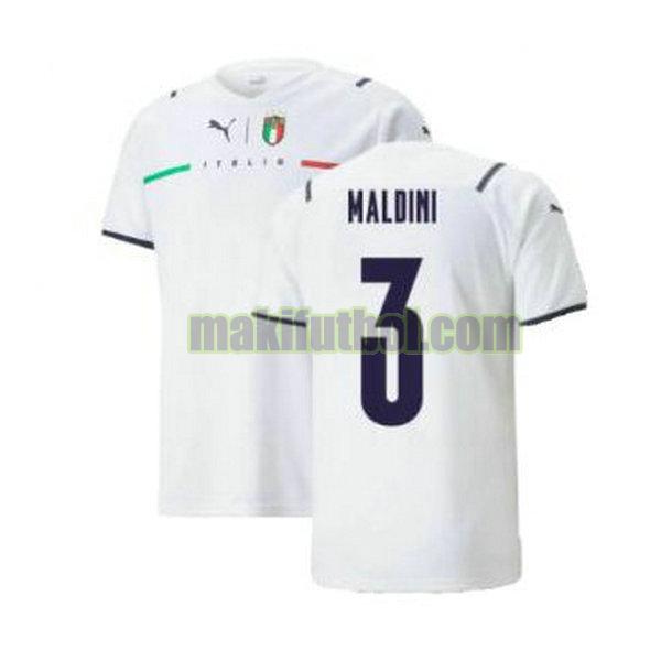 camisetas italia 2021 2022 segunda maldini 3 blanco