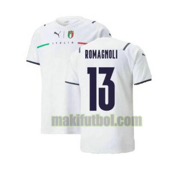 camisetas italia 2021 2022 segunda romagnoli 13 blanco