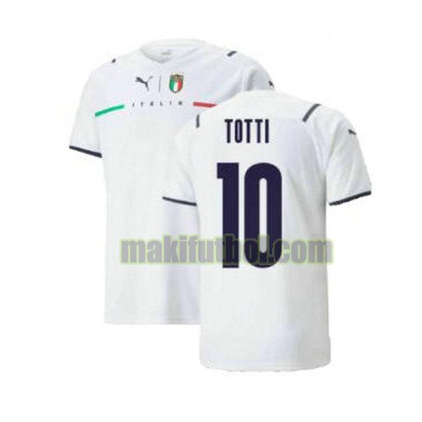 camisetas italia 2021 2022 segunda totti 10 blanco