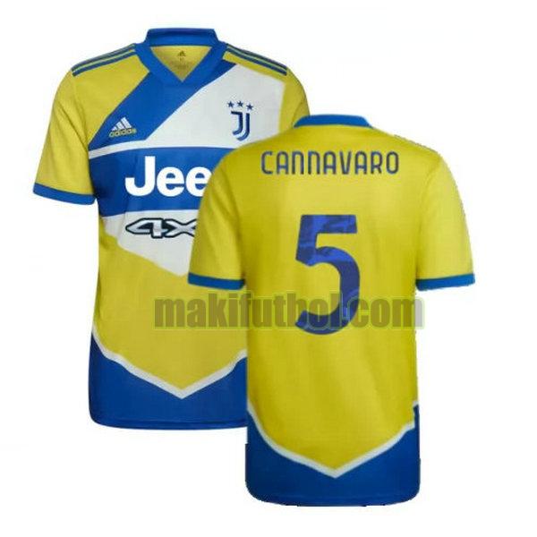 camisetas juventus 2021 2022 tercera cannavaro 5 amarillo azul