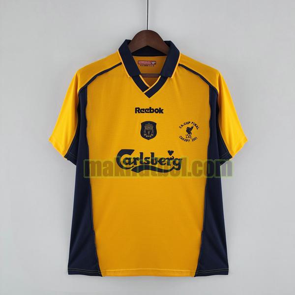 camisetas liverpool 2000 2001 segunda amarillo