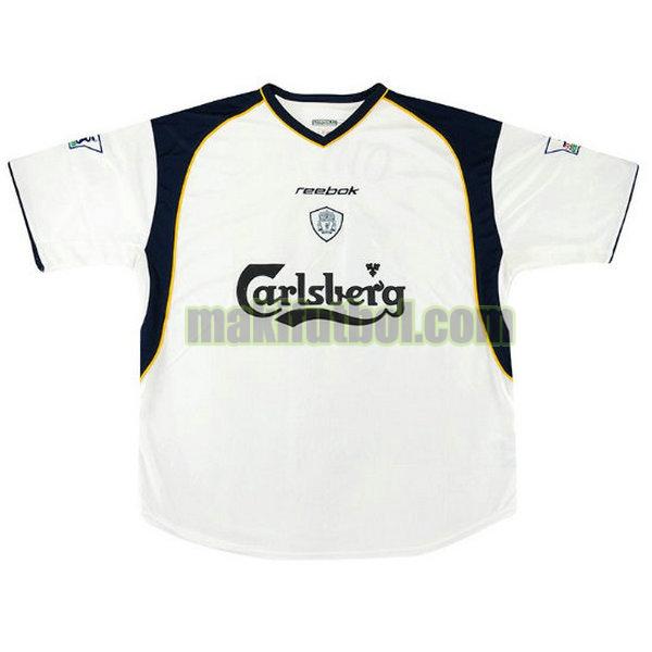 camisetas liverpool 2001-2002 segunda blanco