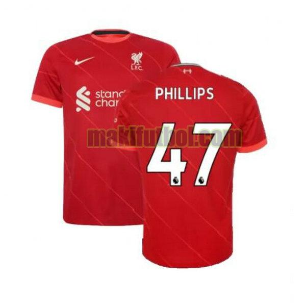 camisetas liverpool 2021 2022 primera phillips 47 rojo