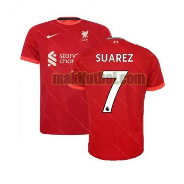 camisetas liverpool 2021 2022 primera suarez 7 rojo