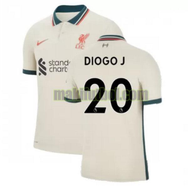 camisetas liverpool 2021 2022 segunda diogo j 20 amarillo