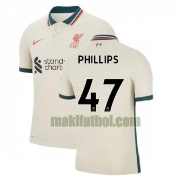camisetas liverpool 2021 2022 segunda phillips 47 amarillo