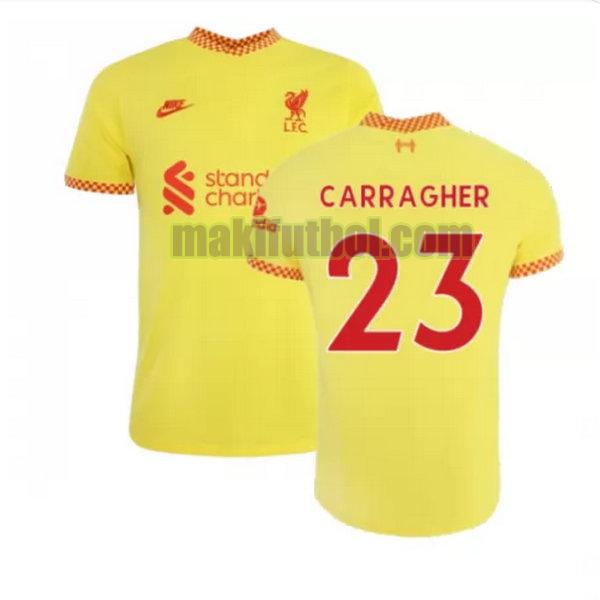 camisetas liverpool 2021 2022 tercera carragher 23 amarillo