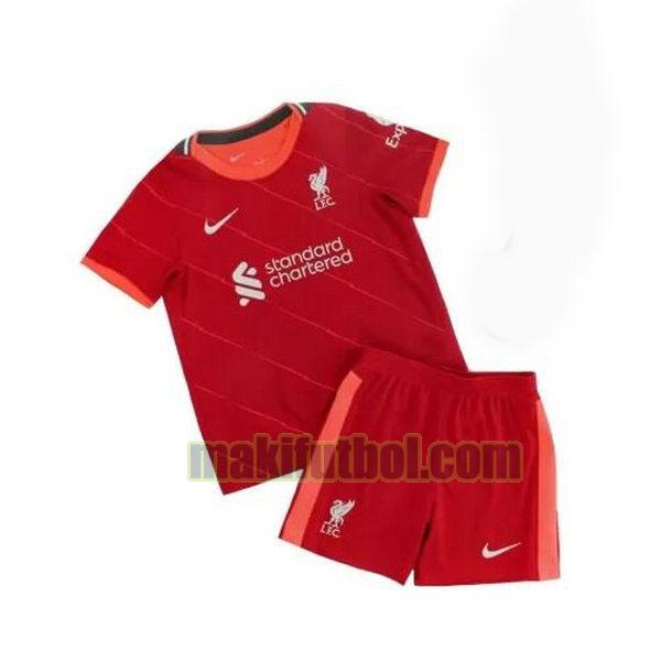 camisetas liverpool niño 2021 2022 primera rojo