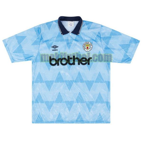 camisetas manchester city 1989-1990 primera azul