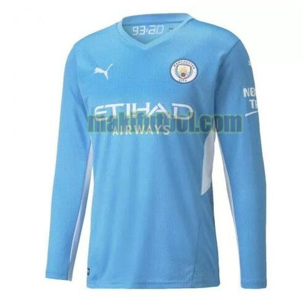 camisetas manchester city 2021 2022 primera ml azul
