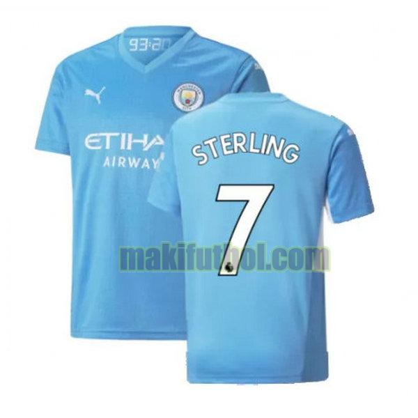 camisetas manchester city 2021 2022 primera sterling 7 azul