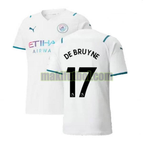 camisetas manchester city 2021 2022 segunda de bruyne 17 blanco