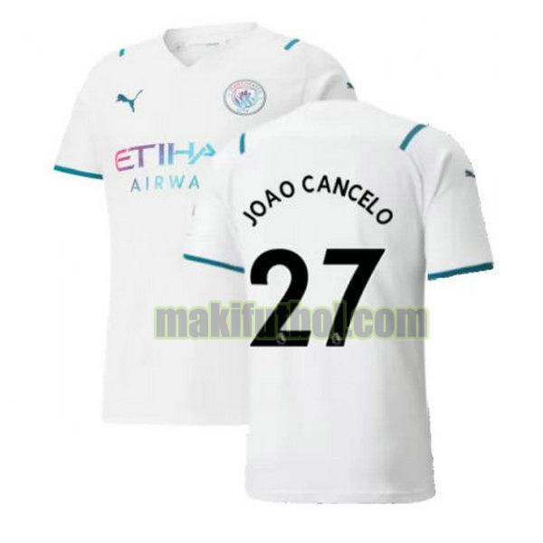 camisetas manchester city 2021 2022 segunda joao cancelo 27 blanco