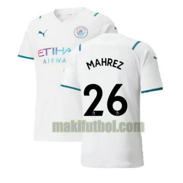 camisetas manchester city 2021 2022 segunda mahrez 26 blanco
