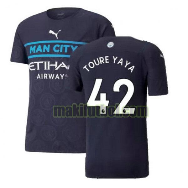camisetas manchester city 2021 2022 tercera toure yaya 42 negro