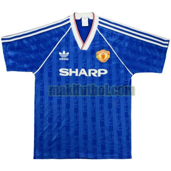 camisetas manchester united 1988-1990 tercera azul