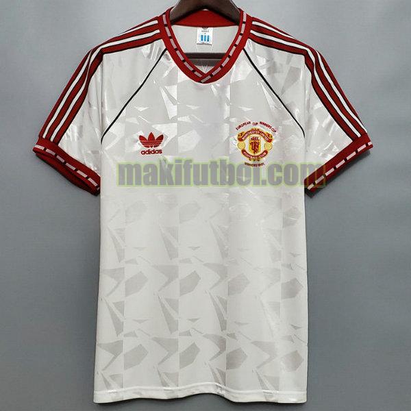 camisetas manchester united 1990-1991 tercera blanco