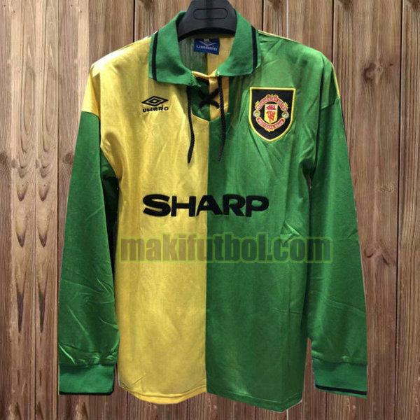 camisetas manchester united 1992-1994 segunda ml verde