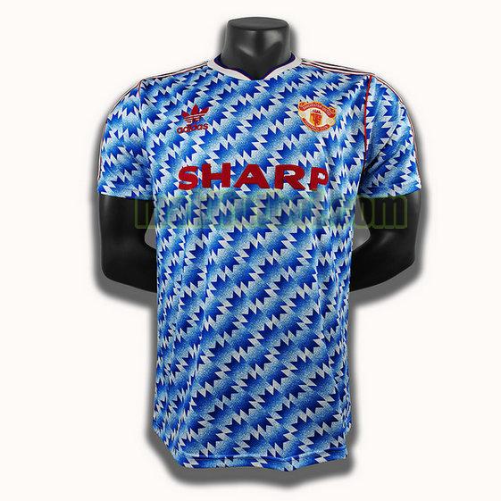 camisetas manchester united 1992 segunda player azul