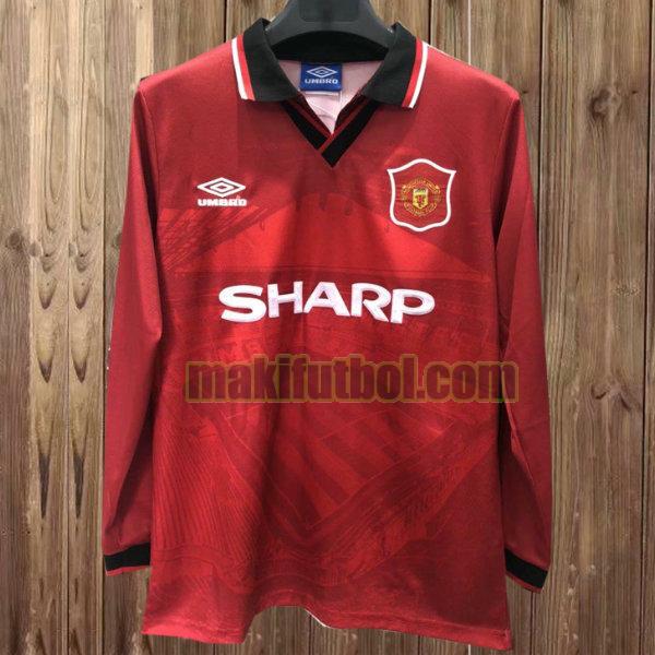 camisetas manchester united 1994-1996 primera ml rojo