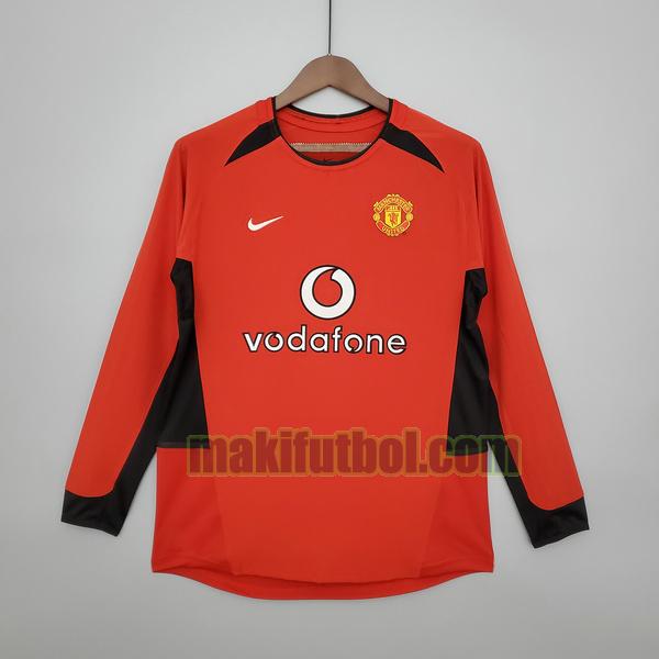 camisetas manchester united 2002 2004 primera ml rojo