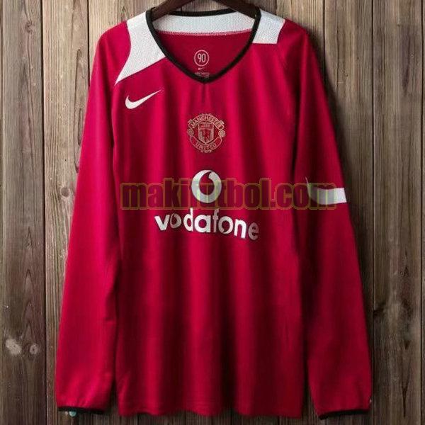 camisetas manchester united 2004-2006 primera ml rojo