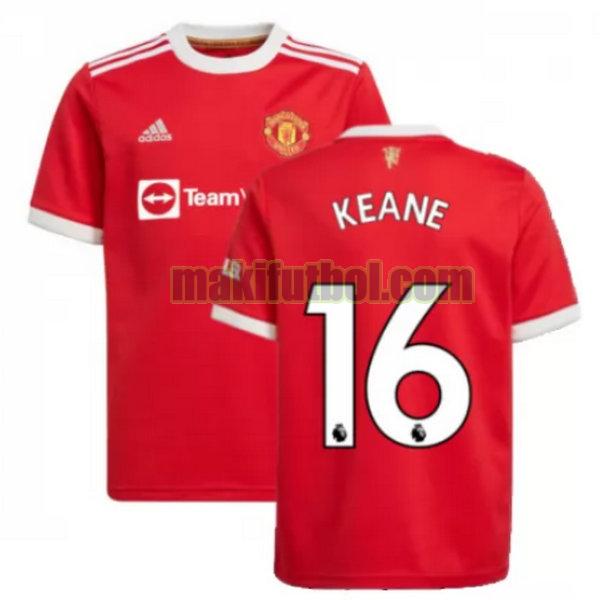 camisetas manchester united 2021 2022 primera keane 16 rojo