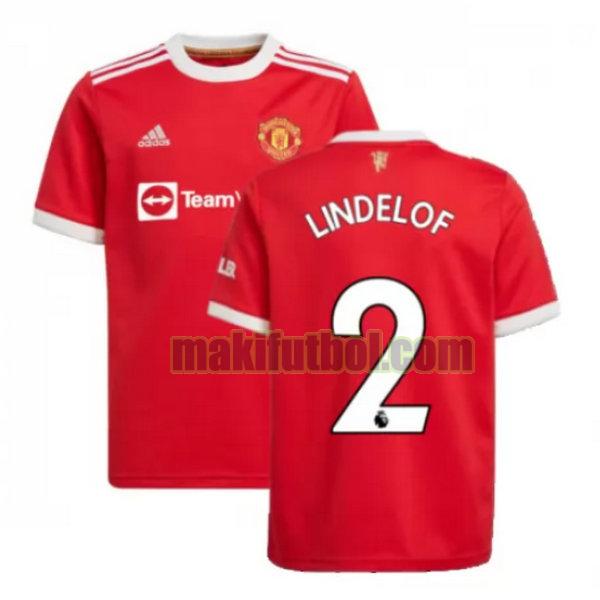 camisetas manchester united 2021 2022 primera lindelof 2 rojo