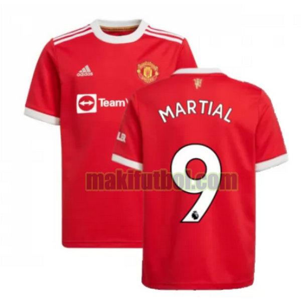 camisetas manchester united 2021 2022 primera martial 9 rojo