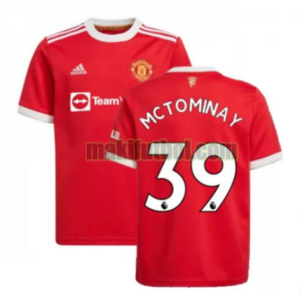 camisetas manchester united 2021 2022 primera mctominay 39 rojo