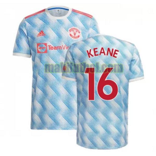 camisetas manchester united 2021 2022 segunda keane 16 azul